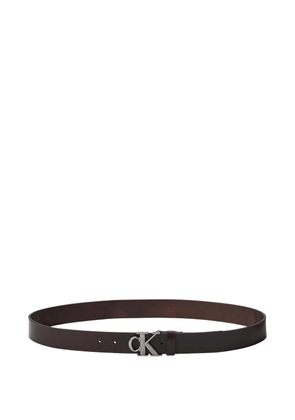 Calvin Klein logo-buckle leather belt - Brown