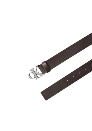 Calvin Klein logo-buckle leather belt - Brown