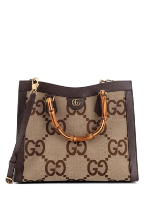 Gucci Pre-Owned Diana NM Bamboo Handle Jumbo GG Canvas Medium tote bag - Brown
