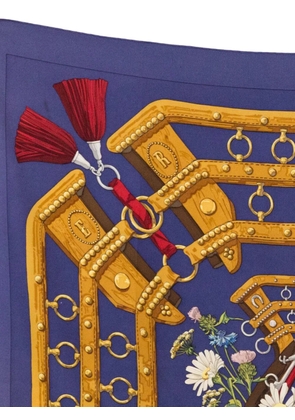 Hermès Pre-Owned 1990s Aux Champs silk scarf - Blue