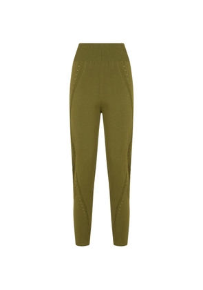Alberta Ferretti perforated knitted trousers - Green
