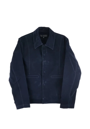 Omar Afridi Francis flocked denim jacket - Blue