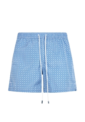 Fedeli geometric-print swim shorts - Blue