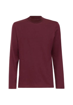 Brunello Cucinelli cotton jersey long-sleeve mock-neck T-shirt - Red