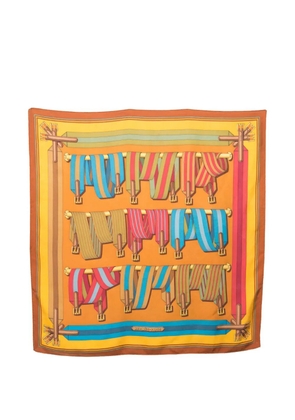 Hermès Pre-Owned 1990 Les Sangles silk scarf - Orange