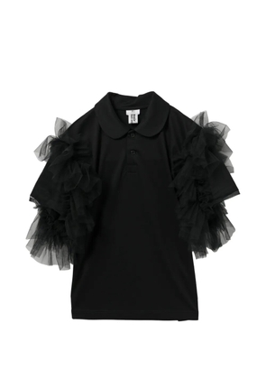 Noir Kei Ninomiya ruffled polo shirt - Black