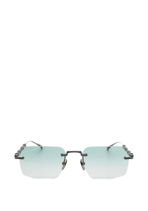 Gucci Eyewear Bamboo-effect rimless rectangle-frame sunglasses - Black