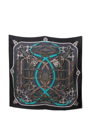 Hermès Pre-Owned 1981 Cavalcadour silk scarf - Black