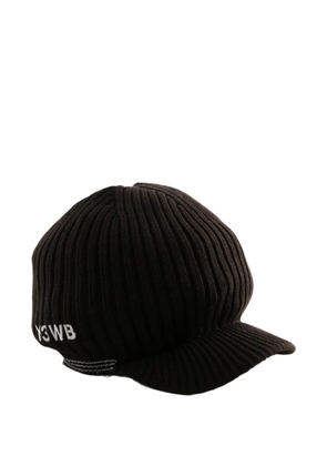 Wales Bonner Y3 ribbed-knit peaked cap - Brown