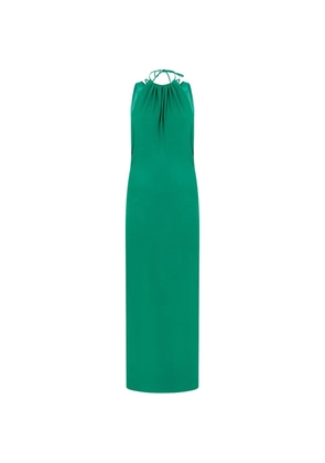 Alberta Ferretti ruffled halterneck maxi dress - Green