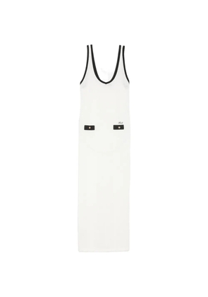 Karl Lagerfeld logo-embroidered contrast-trim maxi dress - Neutrals
