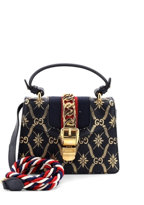 Gucci Pre-Owned Sylvie Top Handle Bag Printed Leather Mini shoulder bag - Blue