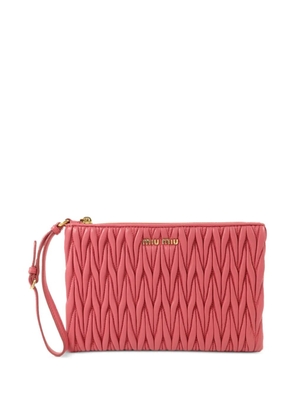 Miu Miu Pre-Owned quiltedleather clutch bag - Pink