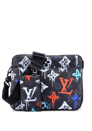 Louis Vuitton Pre-Owned Trio Messenger Bag Graffiti Monogram Eclipse Canvas crossbody bag - Black
