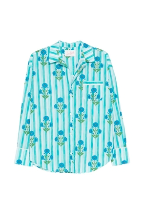 MC2 Saint Barth striped floral-print cotton shirt - Blue