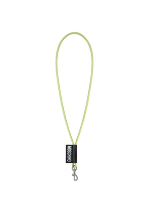 Moschino logo-print lobster-claw keychain - Green