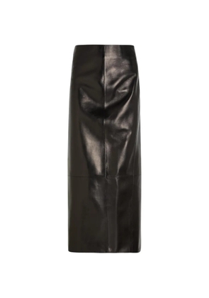 KHAITE Lyle high-waisted leather maxi skirt - Black