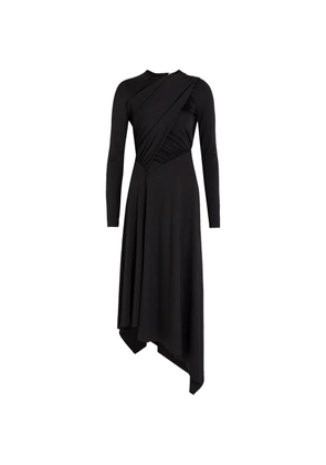 Victoria Beckham gathered asymmetric midi dress - Black