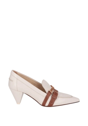 Tod's leather heeled loafers - Neutrals