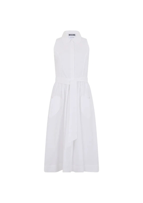 Moschino sleeveless belted midi dress - White