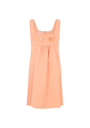 Moschino heart-button sleeveless mini dress - Orange