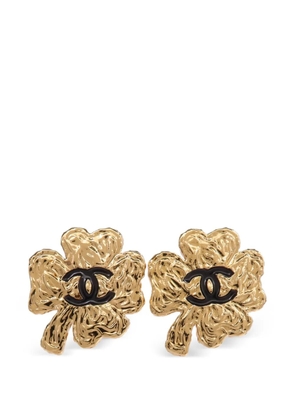 CHANEL Pre-Owned CC clover earrings - Gold