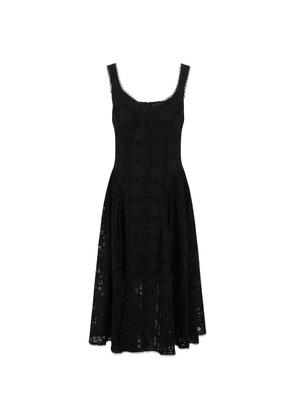 Jovonna Nerida broderie-anglaise scalloped-edge midi dress - Black