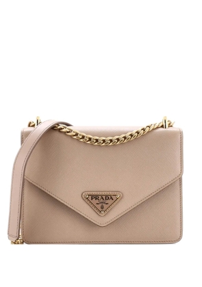 Prada Pre-Owned Envelope Flap Chain Shoulder bag Saffiano Leather Small crossbody bag - Neutrals