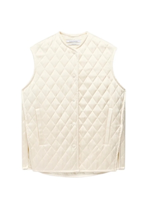 Another Tomorrow quilted satin gilet - Neutrals