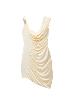 Versace envers-satin crêpe draped mini dress - Neutrals