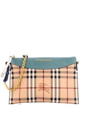 Burberry Pre-Owned Peyton Haymarket Coated Canvas crossbody bag - Blue