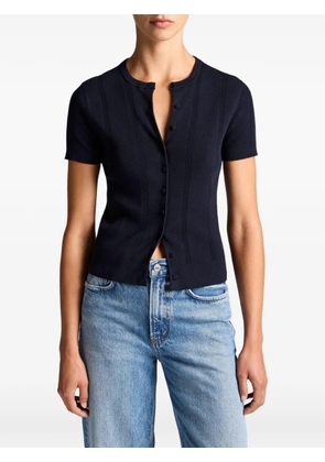 Vince ribbed short-sleeve cardigan - Blue