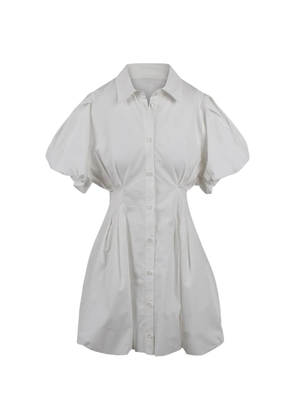 Jovonna puff-sleeve shirt mini dress - White