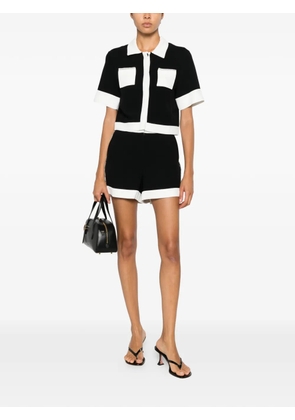 Karl Lagerfeld chain-detail contrast-trim shorts - Black