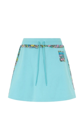 Moschino graphic-print drawstring mini skirt - Blue