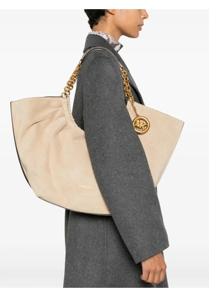 Michael Kors LG Cingh logo-pendant chain-link shoulder bag - Neutrals