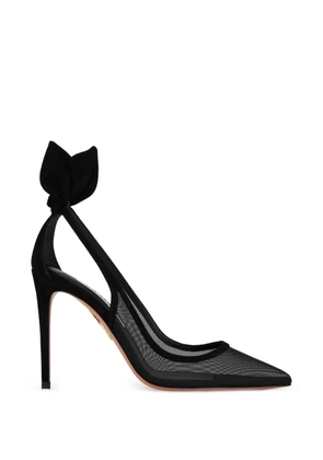 Aquazzura Bow Tie mesh heeled pumps - Black