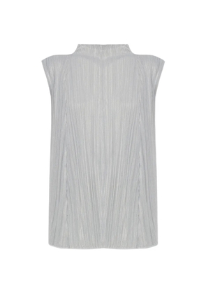 Pleats Please Issey Miyake pleated-effect sleeveless blouse - Grey