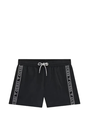 GUESS USA logo-tape drawstring swim shorts - Black