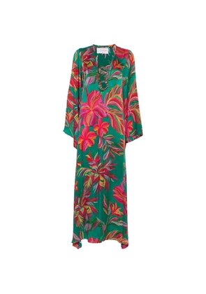 Sundress floral-print ring-detail maxi dress - Green