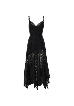 Charo Ruiz Ibiza Blossel lace-trim handkerchief-hem dress - Black