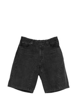 Undercover panelled denim shorts - Black