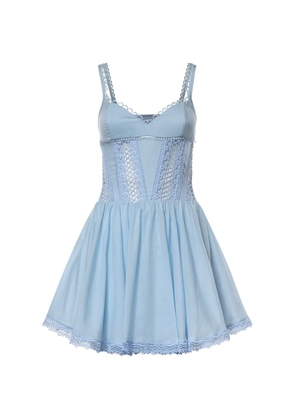 Charo Ruiz Ibiza Gardenia lace-trim pleated mini dress - Blue