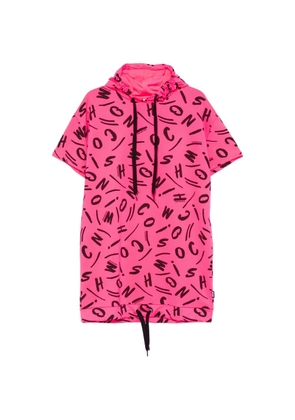 Moschino logo-print hooded mini dress - Pink