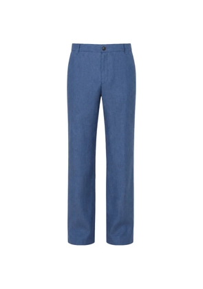 120% Lino straight-leg trousers - Blue