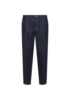 Brunello Cucinelli Solomeo crest embroidered trousers - Blue