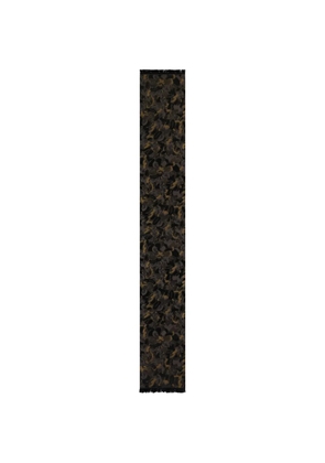 Zegna abstract-print fringed scarf - Black