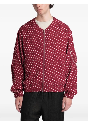 Needles heart-print bomber jacket - Red
