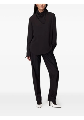 Another Tomorrow detachable-bandana blouse - Black
