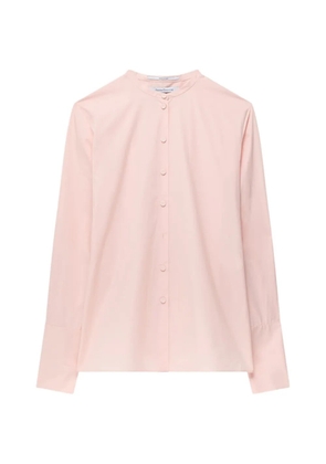 Another Tomorrow band-collar French-cuff blouse - Pink